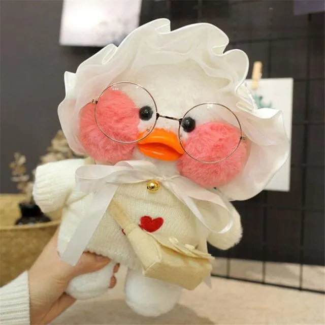 30cm Cute Plushie Lalafanfan Yellow Duck Stuffed Animals Soft Plush Toys for Girls Kids Kawaii Doll Birthday Christmas Gift