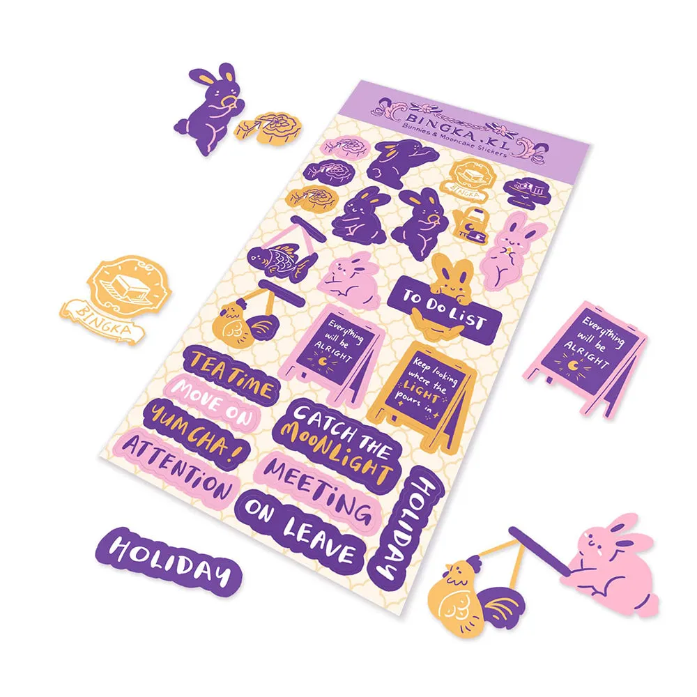 Bunnies & Mooncake Sticker