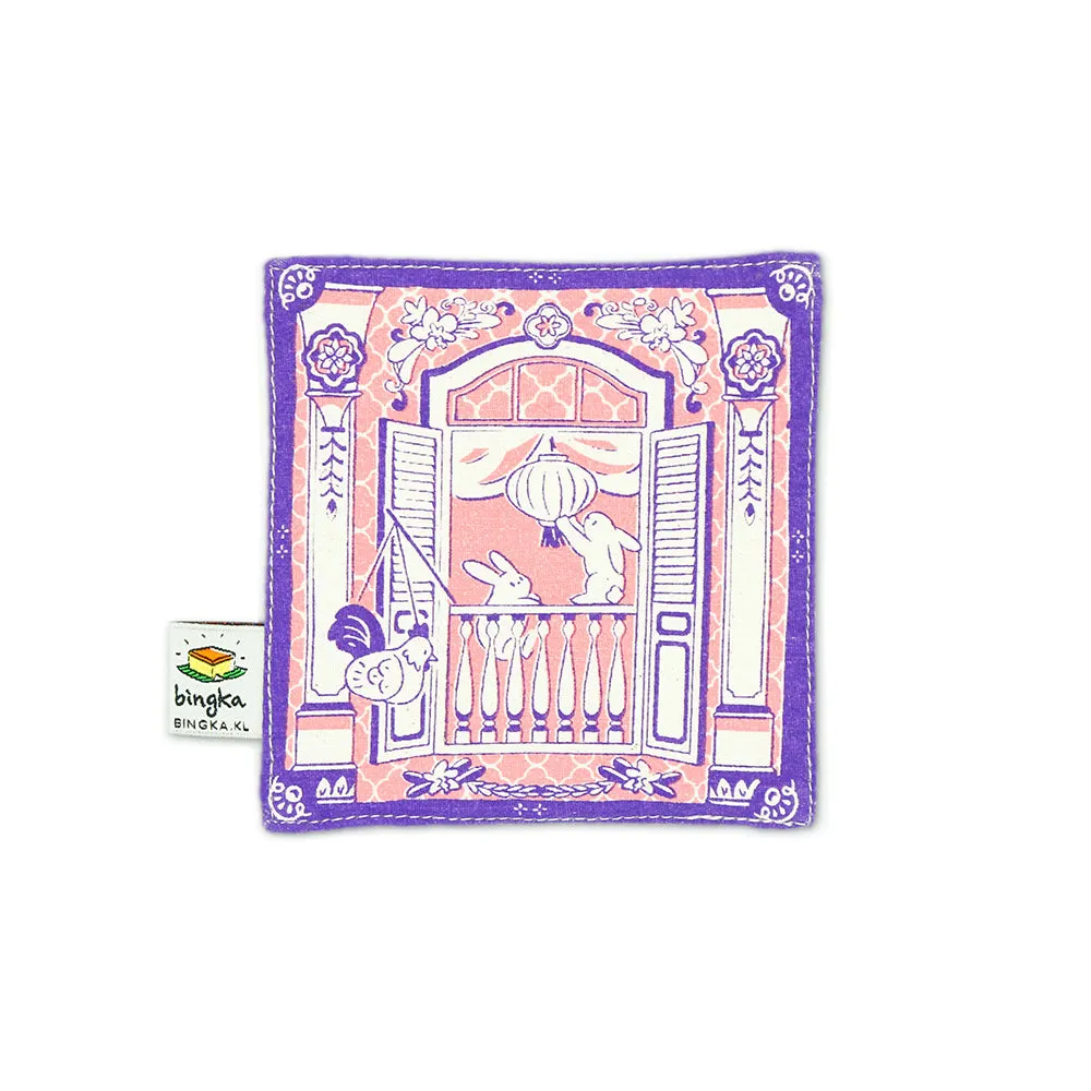 Bunnies Mooncake House Coaster in Pink