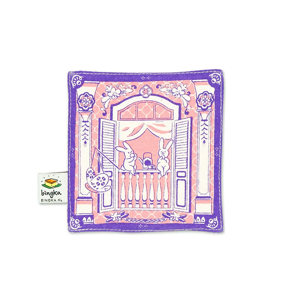 Bunnies Mooncake House Coaster in Pink