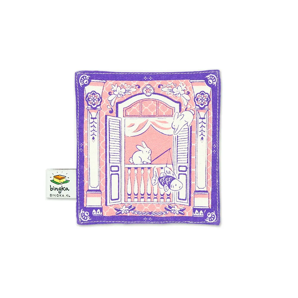 Bunnies Mooncake House Coaster in Pink