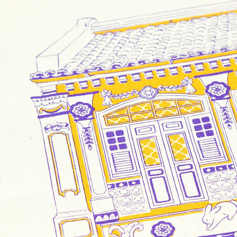 Bunnies Mooncake House Tea Towel