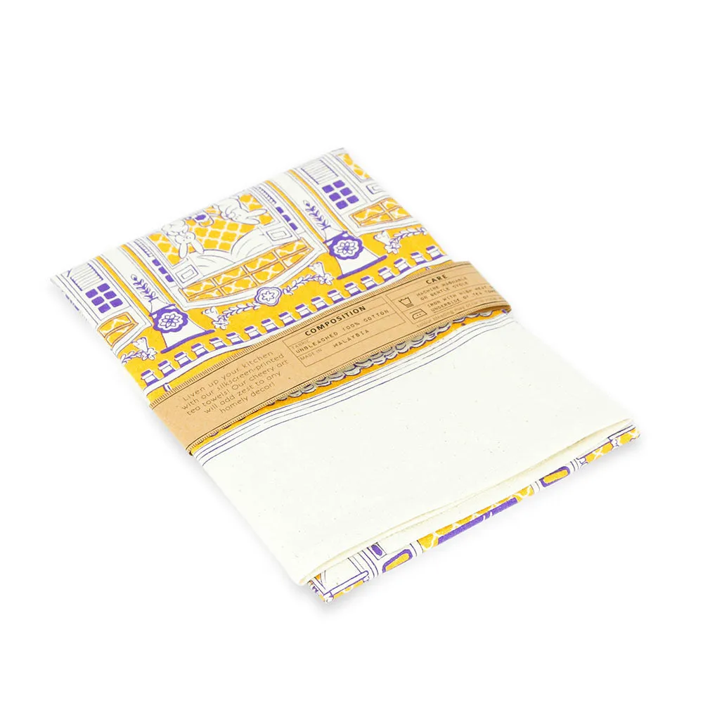 Bunnies Mooncake House Tea Towel