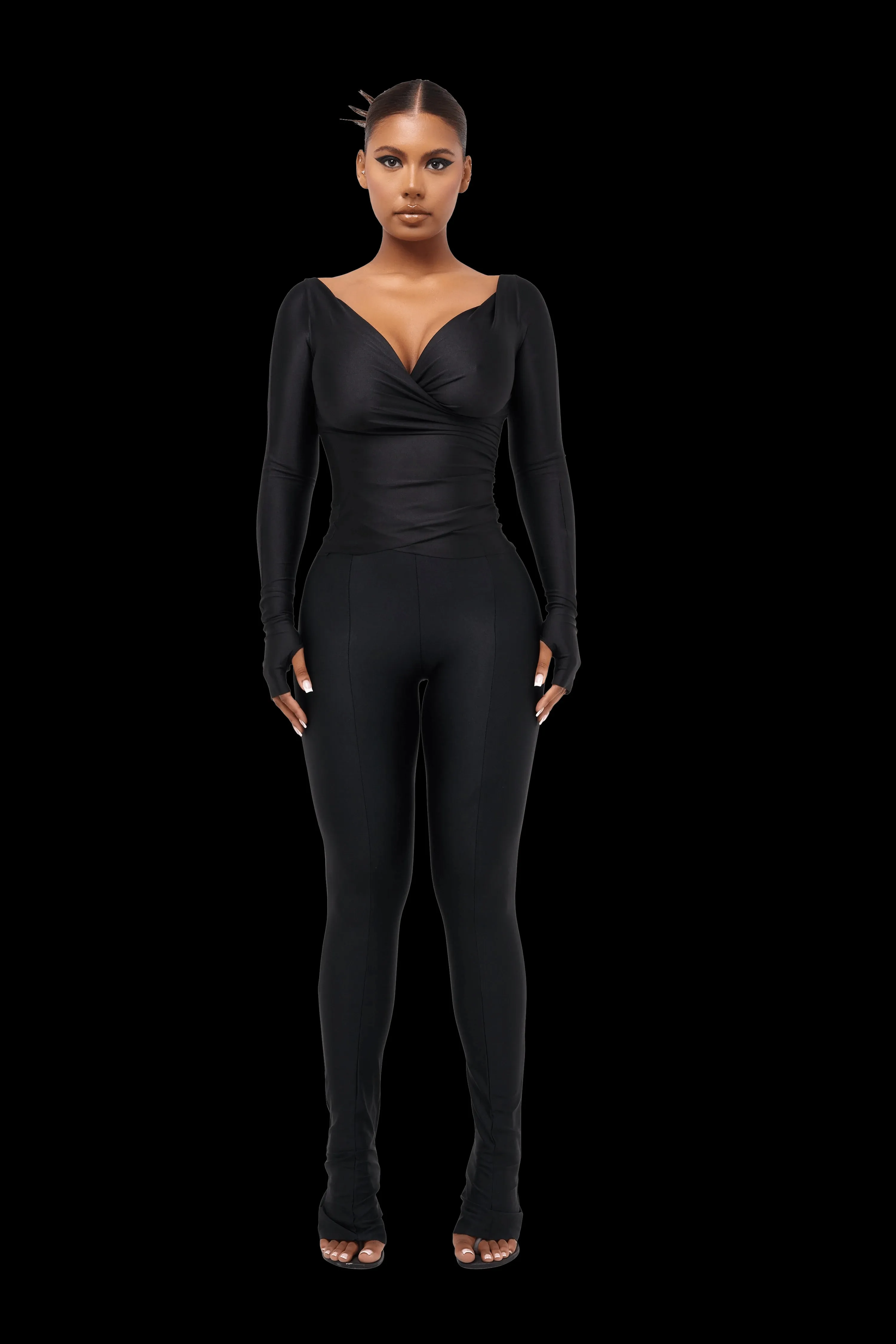 Coucoo - Lanai Long-Sleeved Top and Leggings in Squid Ink