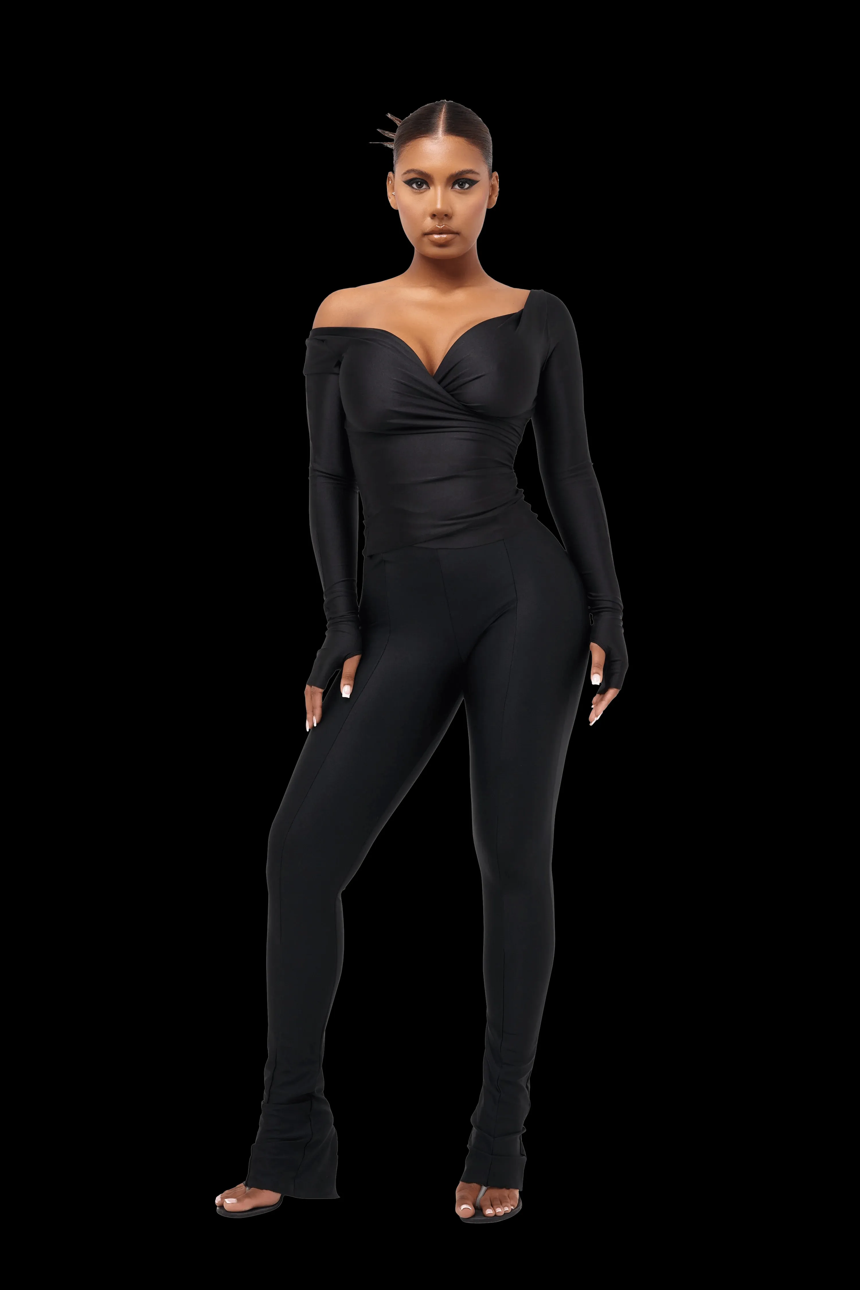 Coucoo - Lanai Long-Sleeved Top and Leggings in Squid Ink