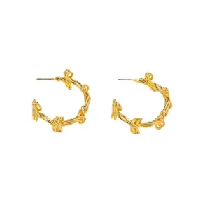 Fried Dough Twists Woven C-Shaped Earrings - Vienna Verve Collection