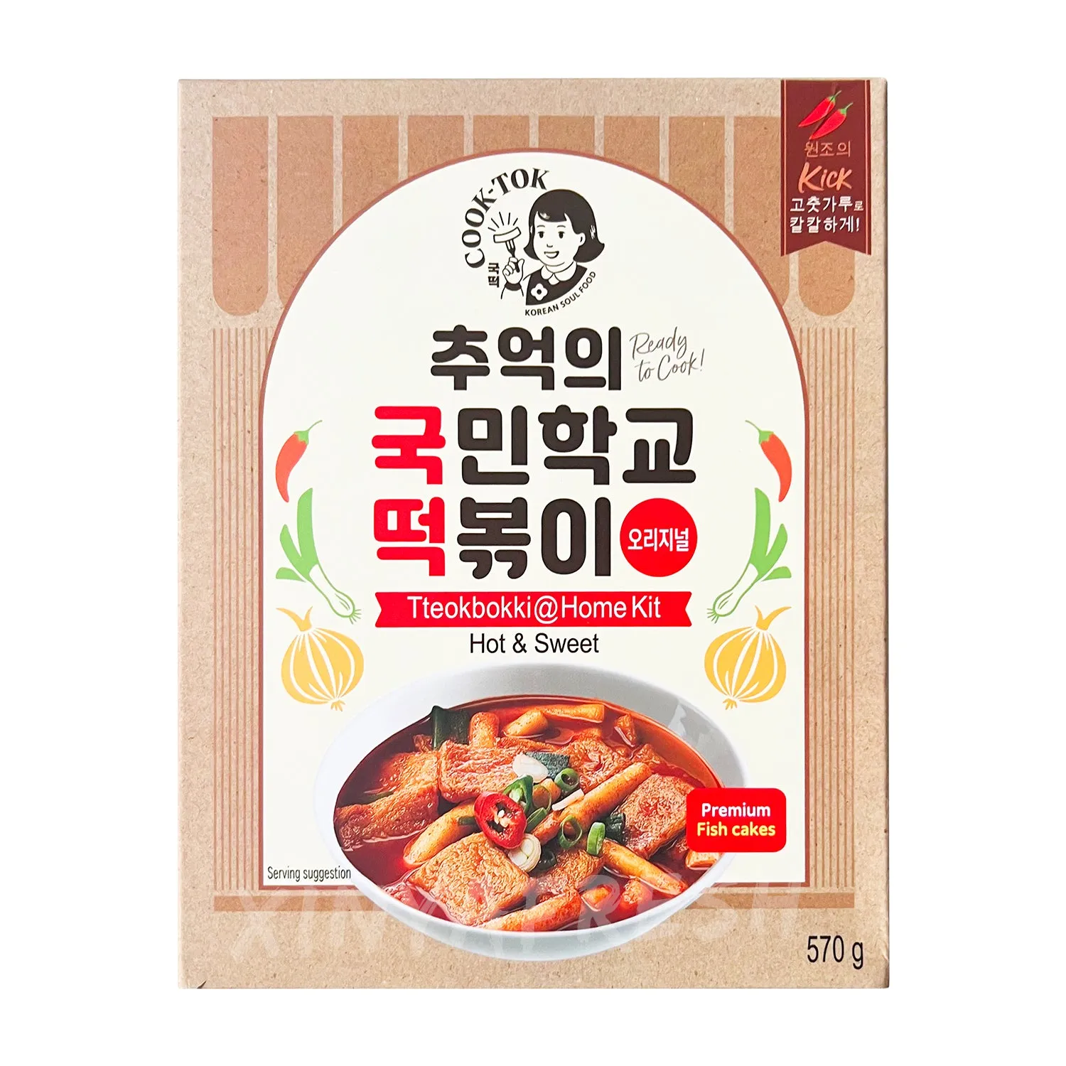 Frozen Hot & Sweet Flavor Tteokbokki Home Kit COOKTOK 570g