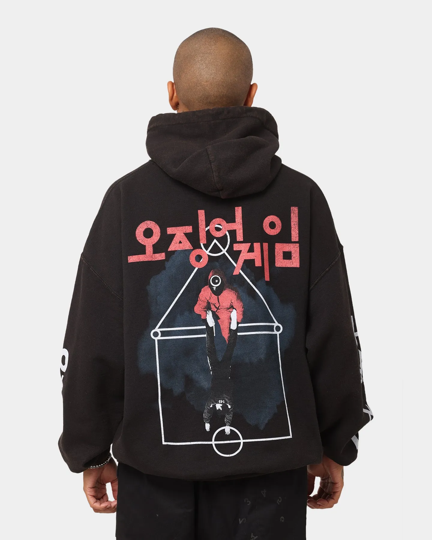 Goat Crew X Squid Game Members Vintage Hoodie Black Wash