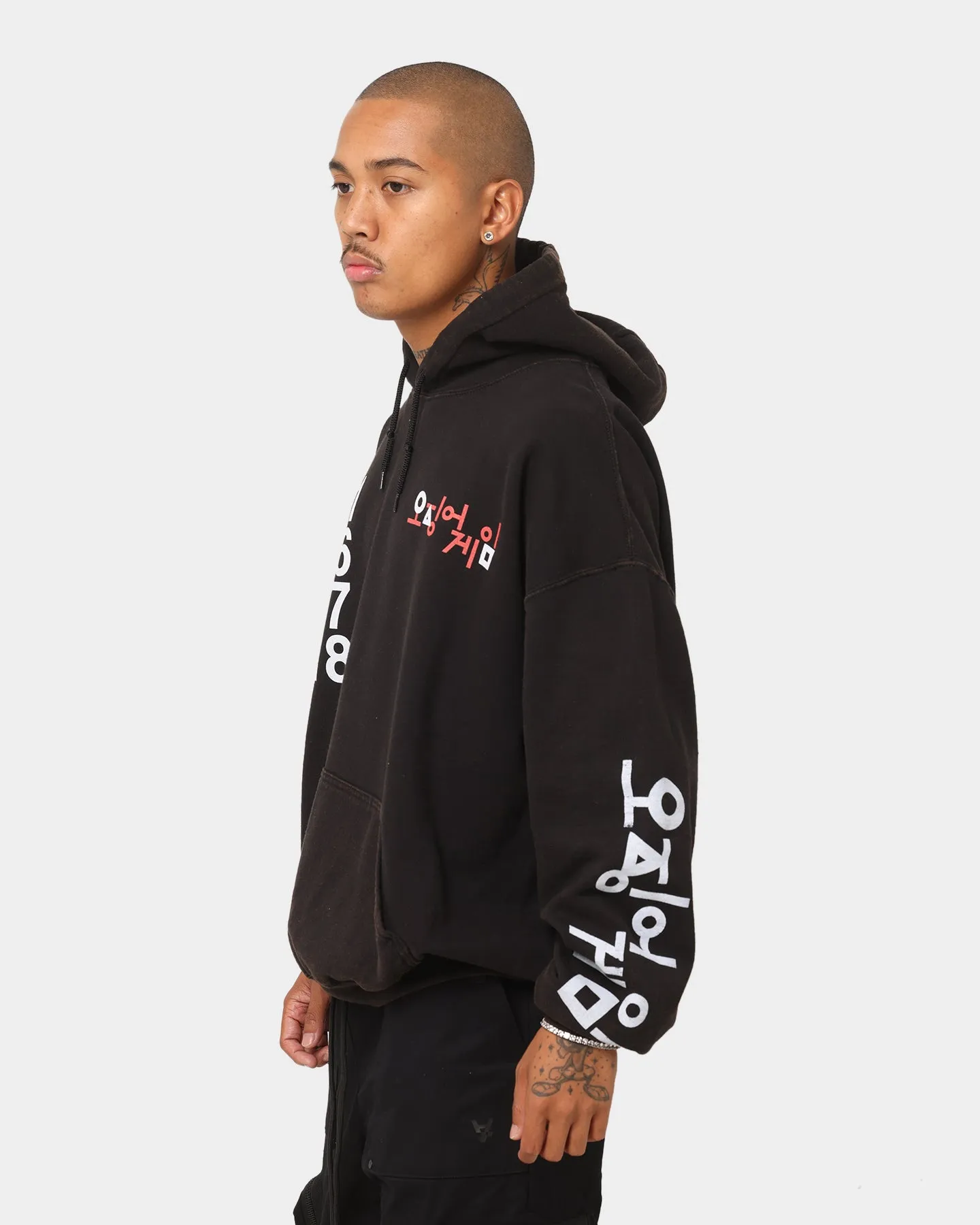 Goat Crew X Squid Game Members Vintage Hoodie Black Wash