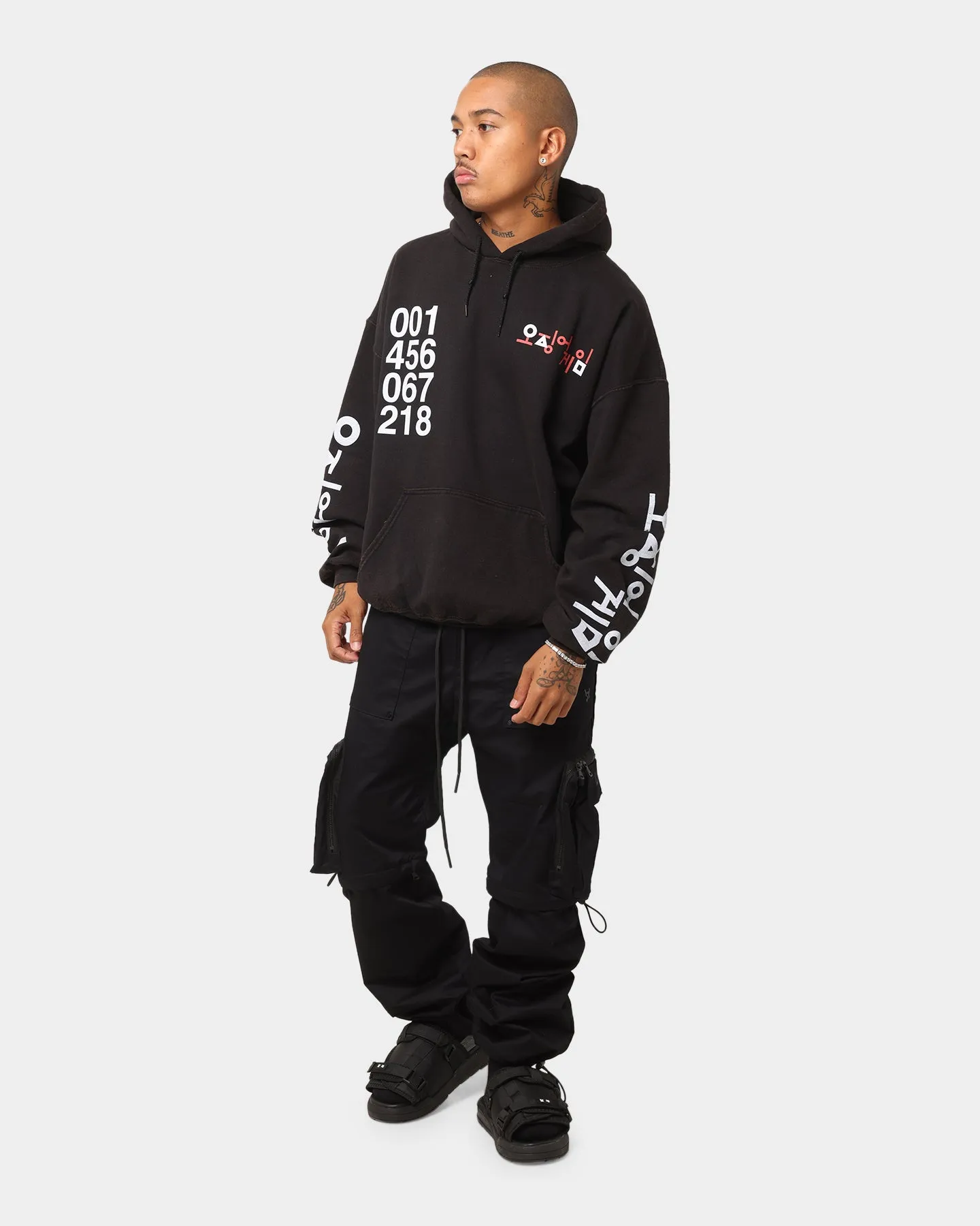Goat Crew X Squid Game Members Vintage Hoodie Black Wash