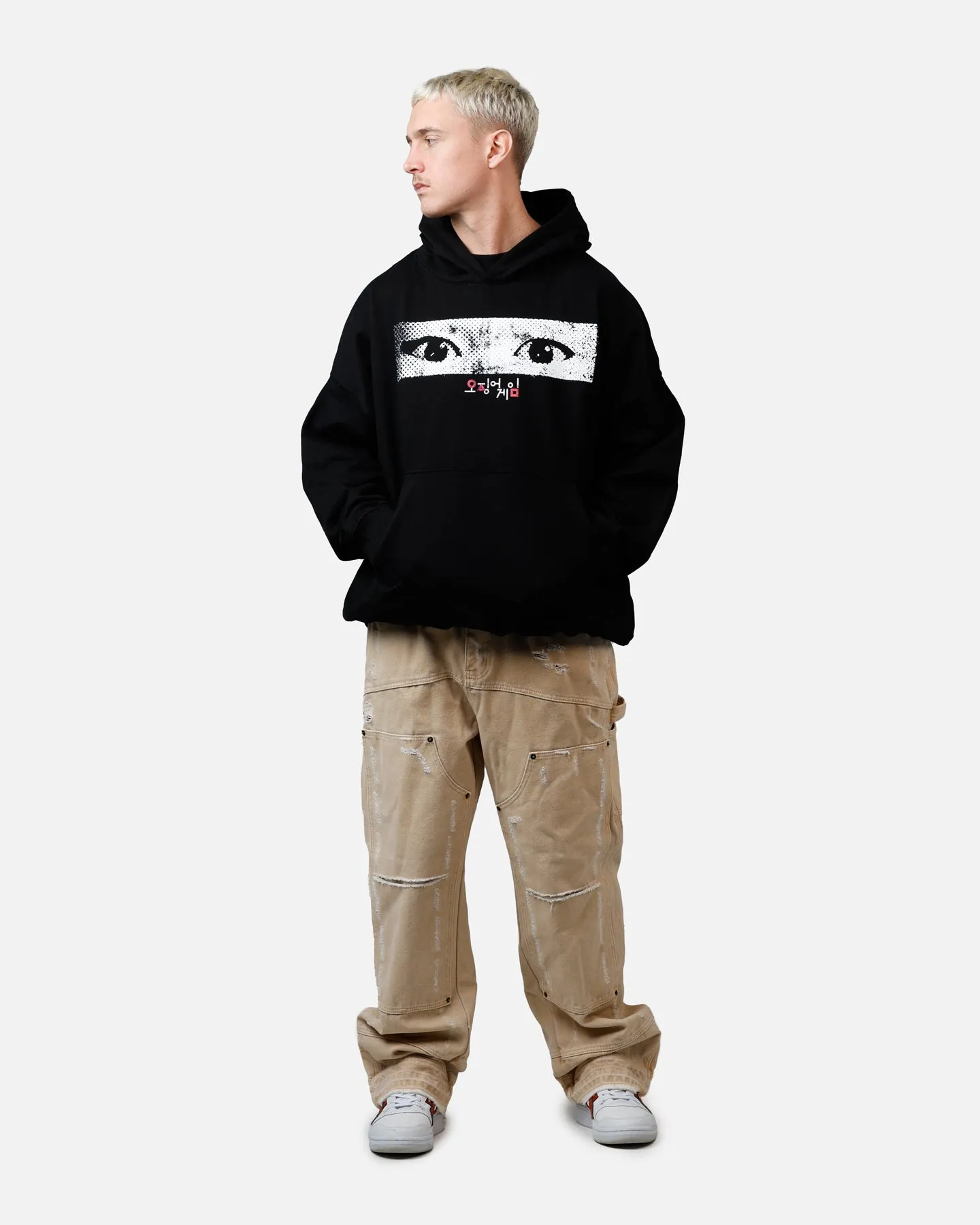 Goat Crew X Squid Game Young-Hee Eyes Premium Hoodie Black
