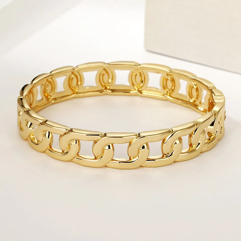Golden Twist Chain Link Bracelet - Simple Fragrance Style Fashion Accessory
