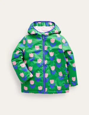 Jersey Lined Anorak-Runner Bean Green Tulips