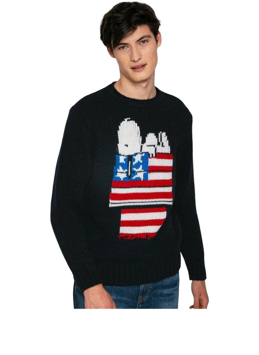 Maglione stampa jacquard snoopy | peanuts® special edition