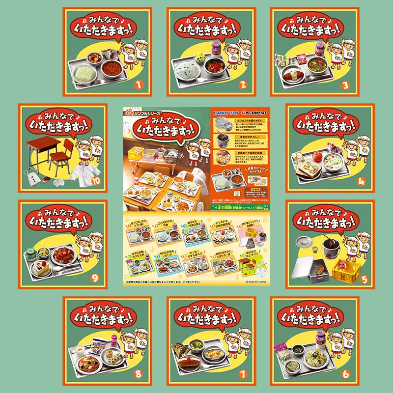 Rare 2006 Re-Ment School Lunch Meal Set Full Set of 10 pcs (Outer box was color fading) <Free Shipping>