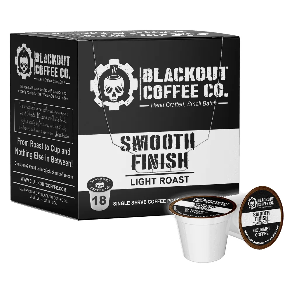 SMOOTH FINISH LIGHT ROAST COFFEE PODS 18CT