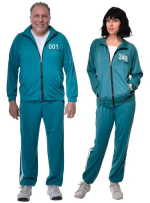 Squid Play 001 or 240 Adults Plus Size Player Tracksuit Costume