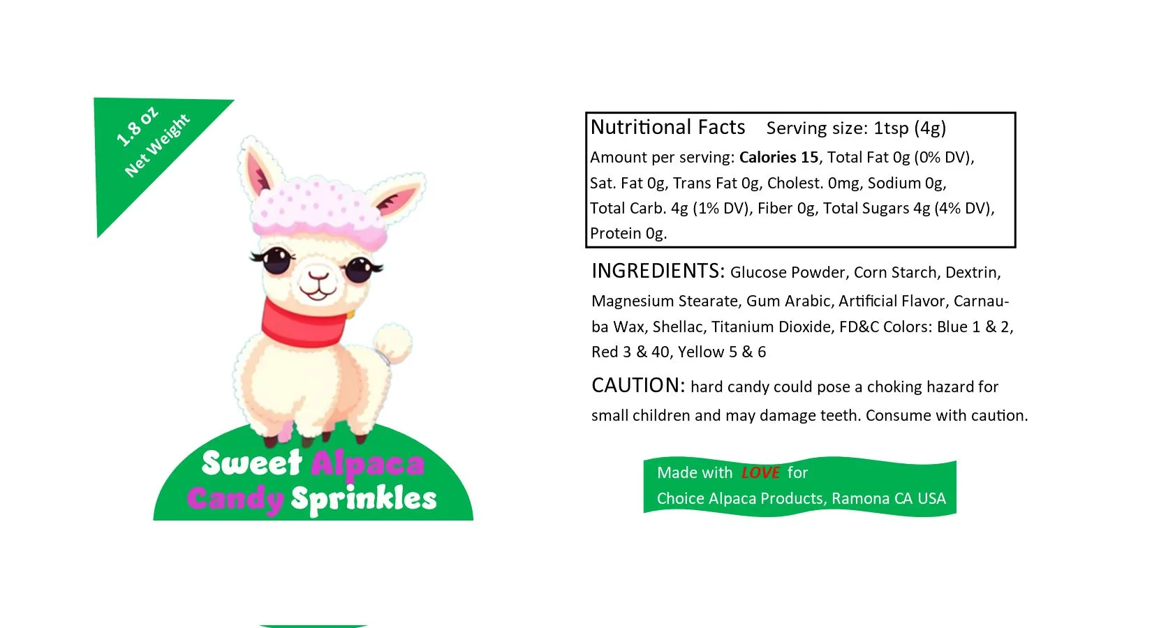 Sweet Alpaca Sprinkles Candy