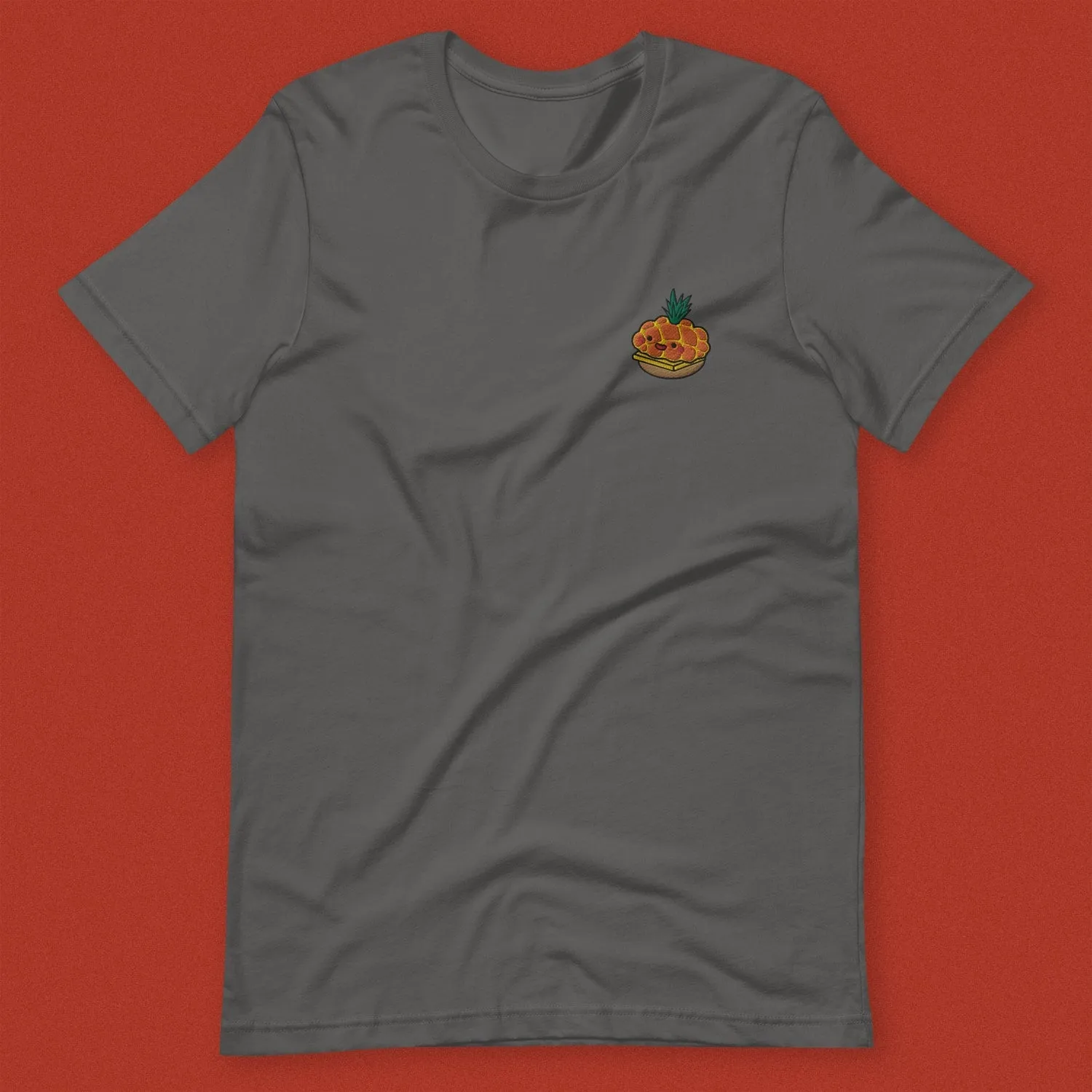 Tropical Pineapple Bun Embroidered T-Shirt
