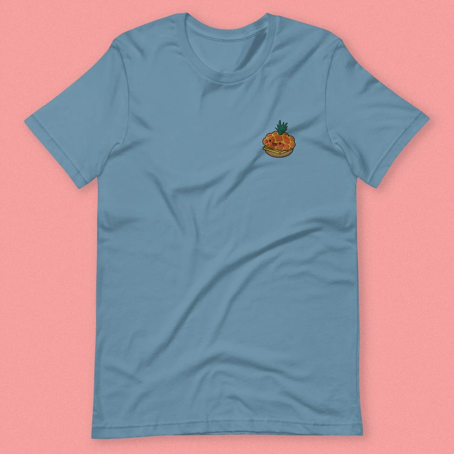 Tropical Pineapple Bun Embroidered T-Shirt