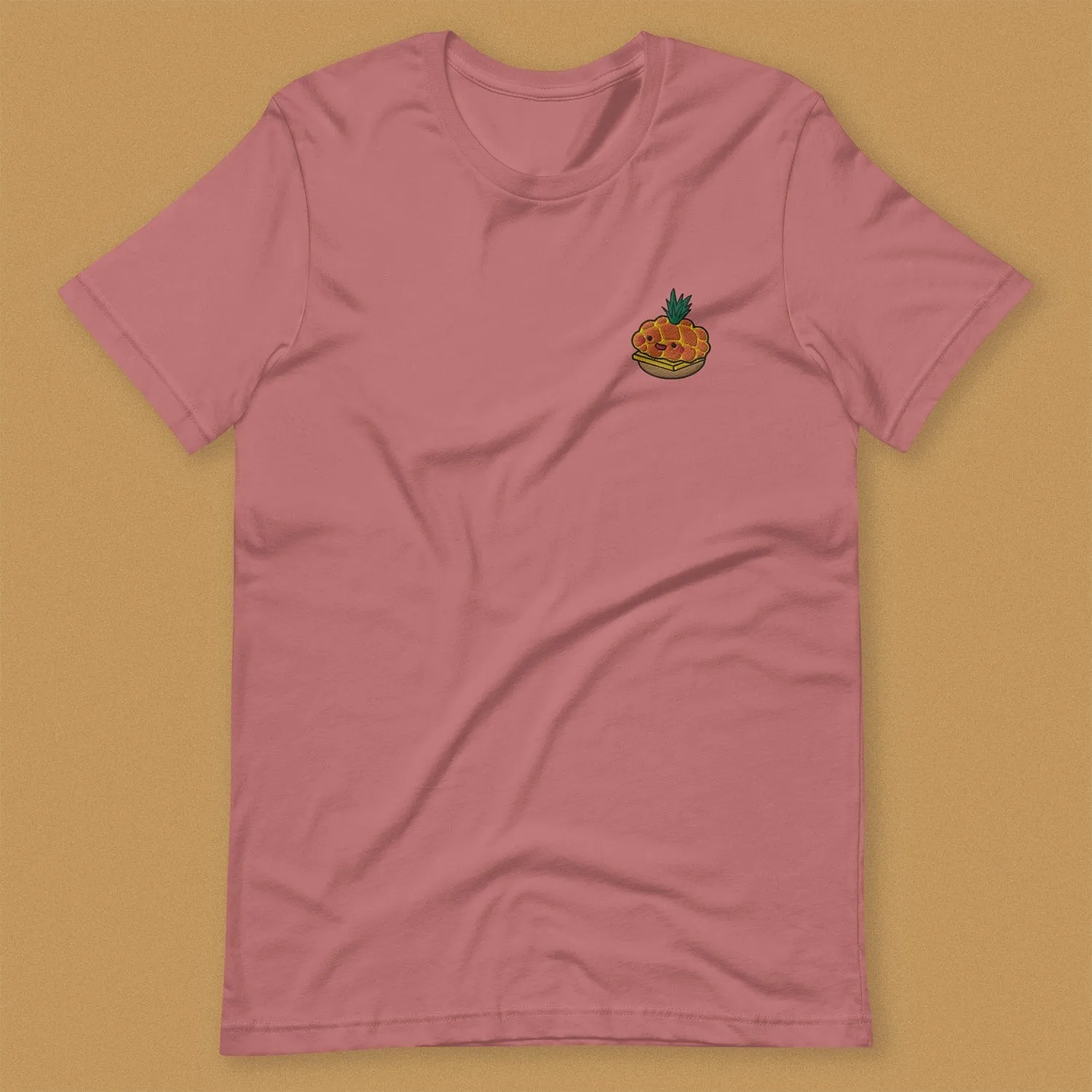 Tropical Pineapple Bun Embroidered T-Shirt