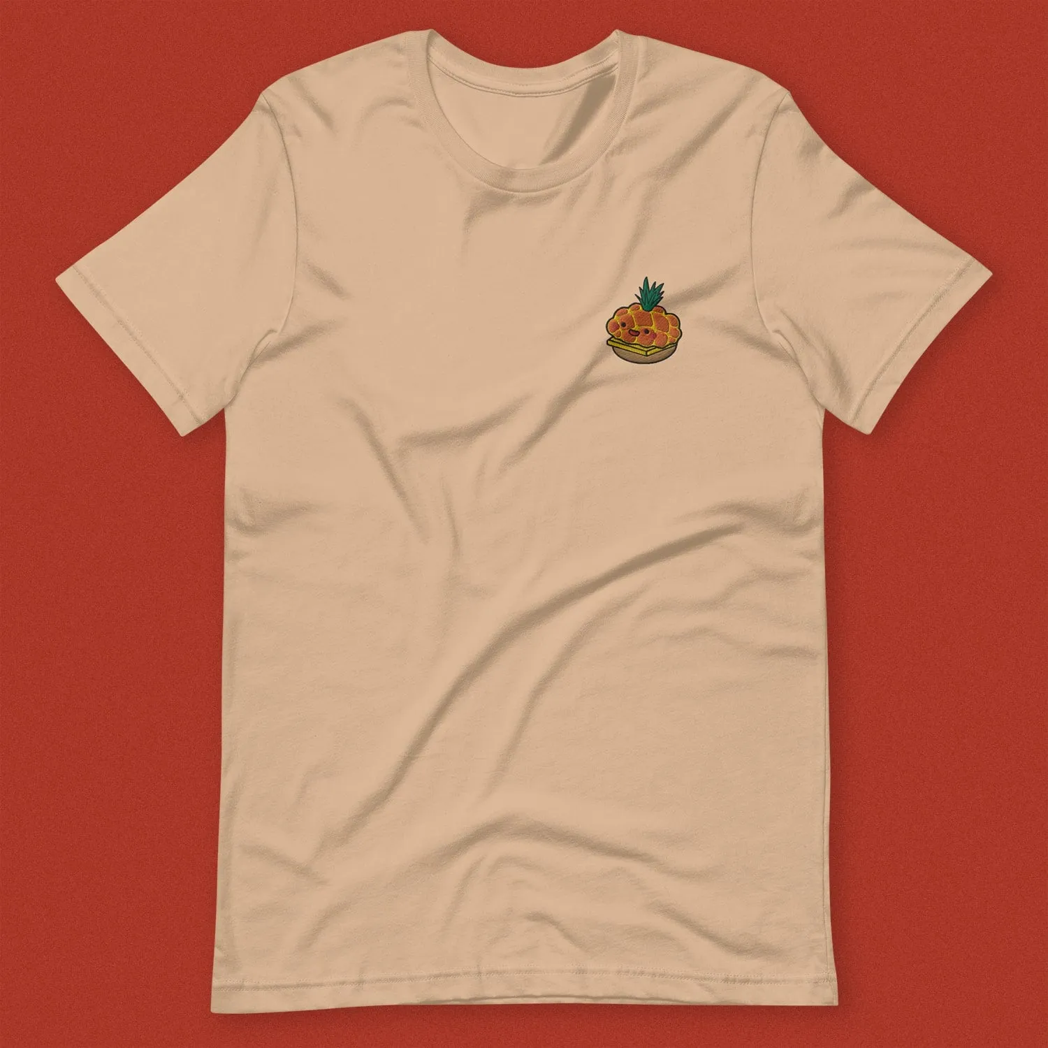 Tropical Pineapple Bun Embroidered T-Shirt