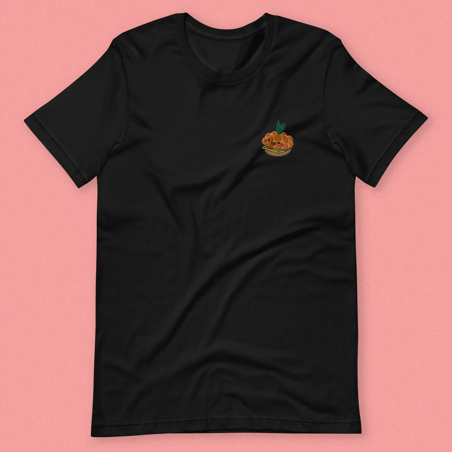 Tropical Pineapple Bun Embroidered T-Shirt