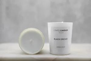 White Votive Candle - Black Orchid